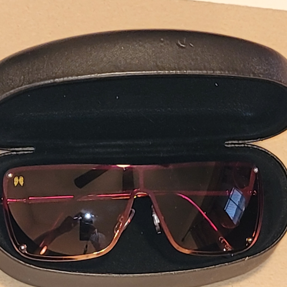 Victoria's Secret Black Shield Style Sunglasses with Gradient Lens